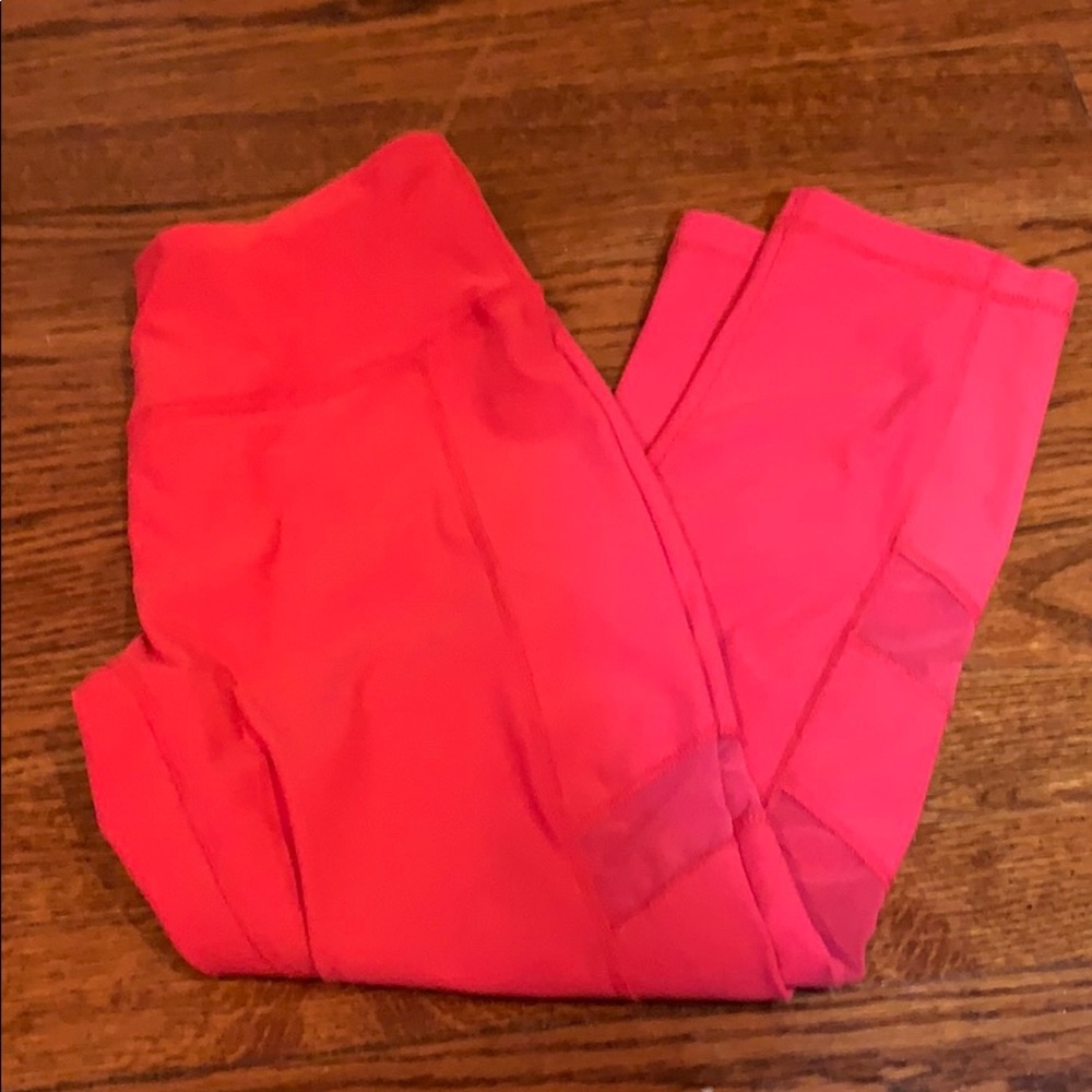 Hot Pink Leggings with Mesh Details